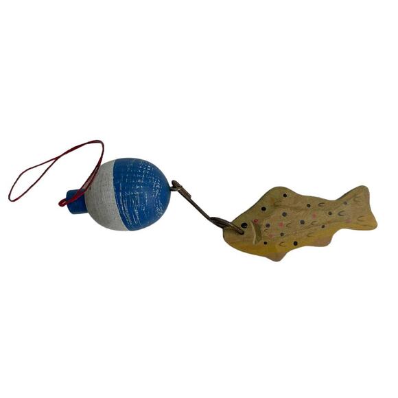 Vintage Wooden Fishing Christmas Tree Ornament - Picture 5 of 7